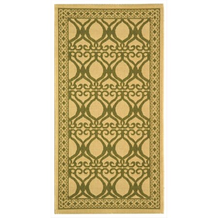 Safavieh 2 Ft. -7 In. X 5 Ft. Small Rectangle Indoor-Outdoor Courtyard- Natural And Olive- Machine Made Rug CY3040-1E01-3